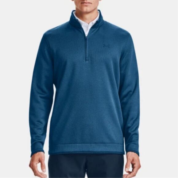 Under Armour Other - Under Armour Mens Blue Storm 1/2 Zip Pullover Golf Fleece Sweater Medium Teal